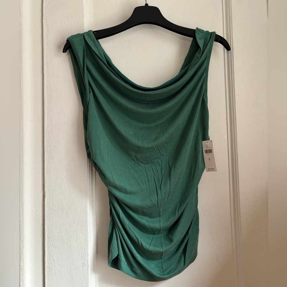 Anthropologie Emerald Draped Blouse